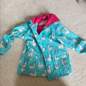 Hatley Blue Llama Raincoat for Kids
